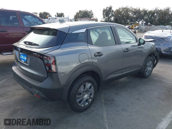 2025 Nissan Kicks S with VIN 3N8AP6BA7SL310908, listed as a IAAI auction lot 40967736 with 77 mi miles. Bid and sale history available at carsss.com. Image 4.