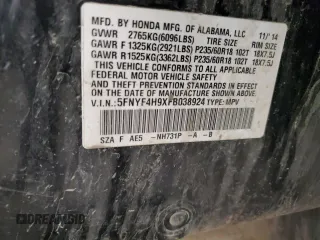 2015 Honda Pilot Touring with VIN 5FNYF4H9XFB038924, listed as a Copart auction lot 51756665 with 189,205 mi miles and Salvage Title. Bid and sale history available at DreamBid. Image 13.