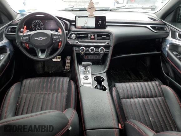 2023 Genesis G70 3.3T with VIN KMTG54TE5PU122081, listed as a Copart auction lot 45545305 with 17,674 mi miles and Salvage Title. Bid and sale history available at DreamBid. Image 8.