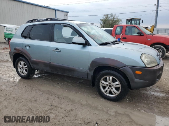 2008 Hyundai Tucson SE with VIN KM8JN12D08U863389, listed as a Copart auction lot 76446864 with 124,654 mi miles and Salvage Title. Bid and sale history available at carsss.com. Image 4.