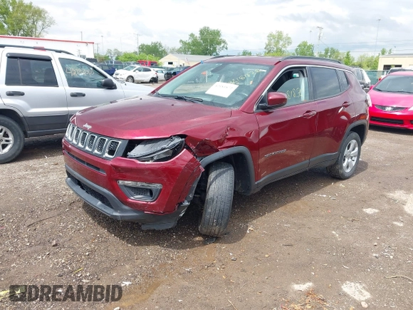2021 Jeep Compass Latitude with VIN 3C4NJDBBXMT504993, listed as a IAAI auction lot 42181872 with 56,053 mi miles and . Bid and sale history available at DreamBid. Image 2.