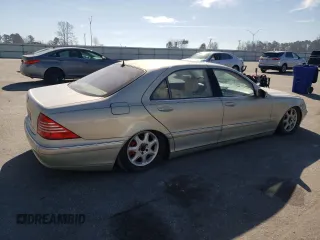 2001 Mercedes-Benz S-Class with VIN WDBNG75J81A140058, listed as a Copart auction lot 46581345 with 0 mi miles and Salvage Title. Bid and sale history available at carsss.com. Image 3.
