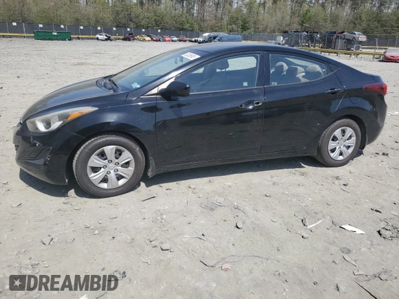 2016 Hyundai Elantra SE with VIN 5NPDH4AE7GH722008, listed as a Copart auction lot 53365985 with 67,181 mi miles and Salvage Title. Bid and sale history available at DreamBid. Image 1.