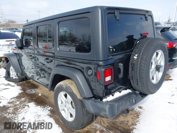 2022 Jeep Wrangler Unlimited Sport S with VIN 1C4HJXDN3NW132849, listed as a IAAI auction lot 41611023 with 47,770 mi miles. Bid and sale history available at carsss.com. Image 3.
