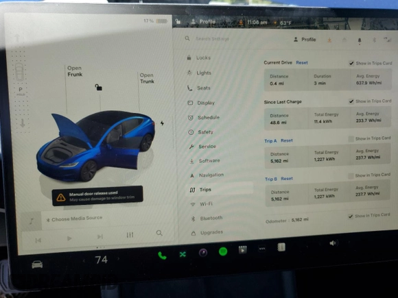 2024 Tesla Model 3 z VIN 5YJ3E1EA2RF846411, wystawiony jako Copart lot #54396985 z przebiegiem 5 162 mil mil oraz Szkoda całkowita • Salvage title. Historia ofert i sprzedaży dostępna na DreamBid. Obrazek 9.