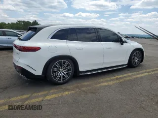 2023 Mercedes-Benz EQS with VIN 4JGDM2EB7PA017079, listed as a Copart auction lot 57424574 with 7,910 mi miles and Salvage Title. Bid and sale history available at carsss.com. Image 3.