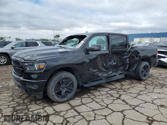 2023 Ram 1500 Big Horn with VIN 1C6SRFFT0PN651992, listed as a Copart auction lot 55075565 with 26,821 mi miles and Non repairable. Bid and sale history available at DreamBid. Image 1.