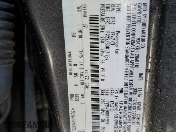 2016 Ford Focus Electric z VIN 1FADP3R48GL407096, wystawiony jako Copart lot #80754803 z przebiegiem 48 663 mil mil oraz . Historia ofert i sprzedaży dostępna na DreamBid. Obrazek 12.