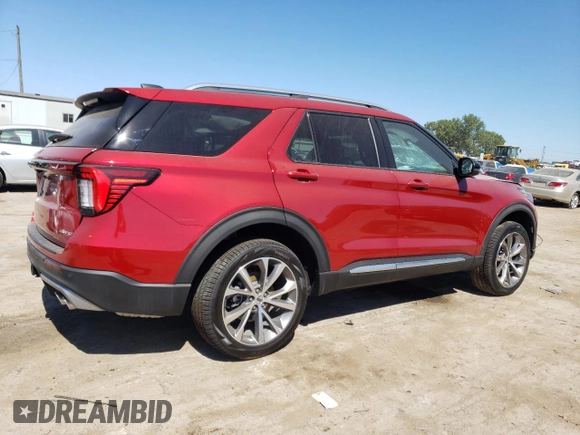 2025 Ford Explorer Platinum with VIN 1FMWK8HC6SGA30403, listed as a Copart auction lot 69964764 with 1,670 mi miles and Salvage title. Bid and sale history available at DreamBid. Image 3.