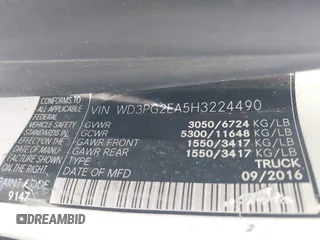 2017 Mercedes-Benz Metris Cargo z VIN WD3PG2EA5H3224490, wystawiony jako IAAI lot #42001238 z przebiegiem 71 869 mil mil oraz . Historia ofert i sprzedaży dostępna na DreamBid. Obrazek 9.