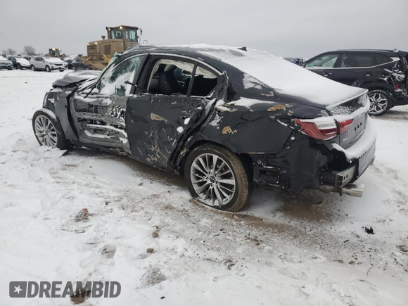 2019 Infiniti Q50 3.0t LUXE with VIN JN1EV7AR1KM590110, listed as a Copart auction lot 45049675 with 0 mi miles and Salvage Title. Bid and sale history available at carsss.com. Image 2.