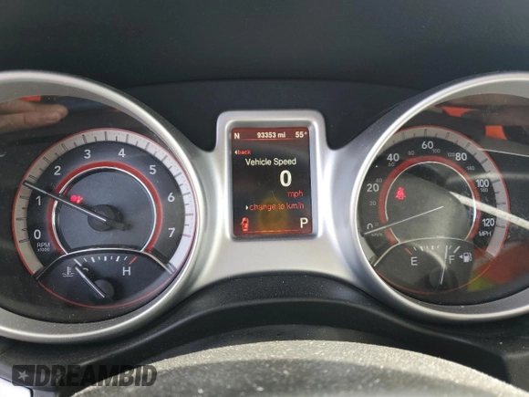 2015 Dodge Journey R/T with VIN 3C4PDDEG4FT655547, listed as a Copart auction lot 51601945 with 93,353 mi miles and Salvage Title. Bid and sale history available at DreamBid. Image 9.