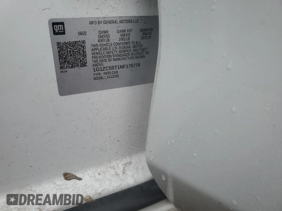2022 Chevrolet Malibu LS with VIN 1G1ZC5ST1NF175776, listed as a Copart auction lot 47530225 with 65,031 mi miles and Salvage Title. Bid and sale history available at DreamBid. Image 14.