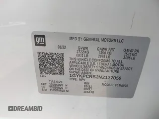 2022 Cadillac XT6 Premium Luxury z VIN 1GYKPCRS2NZ127050, wystawiony jako IAAI lot #42072418 z przebiegiem 31 165 mil mil oraz . Historia ofert i sprzedaży dostępna na DreamBid. Obrazek 9.