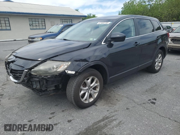 2014 Mazda CX-9 Sport with VIN JM3TB3BVXE0429498, listed as a Copart auction lot 57468195 with 123,787 mi miles and Salvage title. Bid and sale history available at DreamBid. Image 1.
