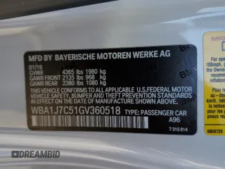 2016 BMW 2 Series M235i with VIN WBA1J7C51GV360518, listed as a Copart auction lot 37703904 with 91,791 mi miles. Bid and sale history available at carsss.com. Image 12.
