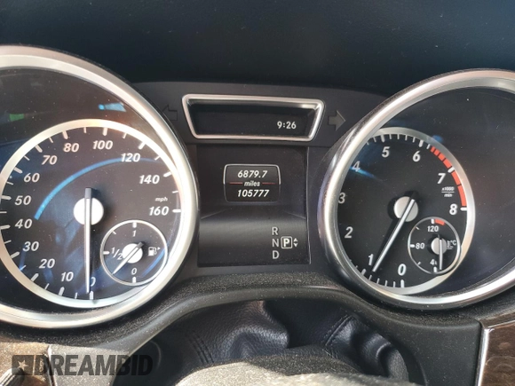 2014 Mercedes-Benz M 350 with VIN 4JGDA5JB0EA283475, listed as a Copart auction lot 57140295 with 105,777 mi miles and Salvage title. Bid and sale history available at DreamBid. Image 9.