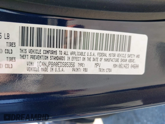 2014 Jeep Patriot Altitude z VIN 1C4NJPBA0ED585356, wystawiony jako IAAI lot #41601154 z przebiegiem 169 333 mil mil oraz . Historia ofert i sprzedaży dostępna na DreamBid. Obrazek 9.
