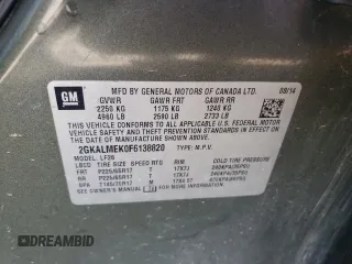 2015 GMC Terrain SLE z VIN 2GKALMEK0F6138820, wystawiony jako Copart lot #48113825 z przebiegiem 111 330 mil mil oraz Szkoda całkowita • Salvage title. Historia ofert i sprzedaży dostępna na DreamBid. Obrazek 13.