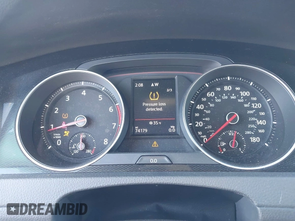 2017 Volkswagen Golf GTI S with VIN 3VW5T7AU0HM063368, listed as a IAAI auction lot 41074433 with 74,179 mi miles. Bid and sale history available at carsss.com. Image 7.