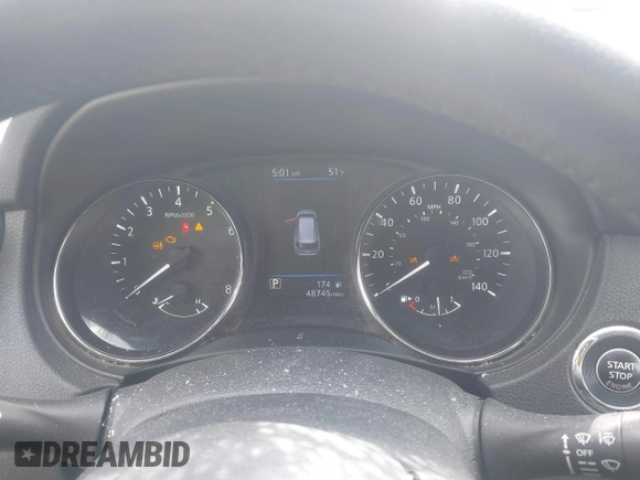 2019 Nissan Rogue SV with VIN 5N1AT2MV7KC811028, listed as a IAAI auction lot 41847182 with 48,745 mi miles. Bid and sale history available at carsss.com. Image 7.