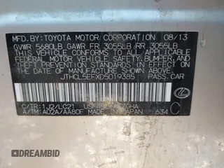 2013 Lexus LS 460 z VIN JTHCL5EFXD5019385, wystawiony jako IAAI lot #40930564 z przebiegiem 179 454 mil mil oraz . Historia ofert i sprzedaży dostępna na DreamBid. Obrazek 9.
