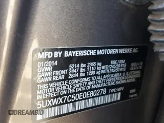 2014 BMW X3 xDrive35i z VIN 5UXWX7C50E0E80278, wystawiony jako Copart lot #56008965 z przebiegiem 154 760 mil mil oraz Szkoda całkowita • Salvage title. Historia ofert i sprzedaży dostępna na DreamBid. Obrazek 14.