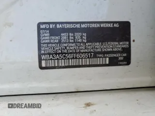 2015 BMW 3 Series 328i with VIN WBA3A5C56FF606517, listed as a Copart auction lot 59388115 with 185,684 mi miles and Salvage title. Bid and sale history available at DreamBid. Image 13.