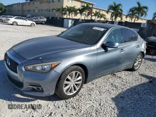 2016 Infiniti Q50 2.0t Premium with VIN JN1CV7AP0GM200322, listed as a Copart auction lot 44724445 with 124,403 mi miles and Salvage Title. Bid and sale history available at carsss.com. Image 1.