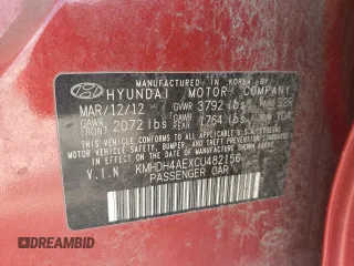 2012 Hyundai Elantra Limited with VIN KMHDH4AEXCU482156, listed as a Copart auction lot 59723474 with 118,550 mi miles and Salvage Title. Bid and sale history available at carsss.com. Image 14.