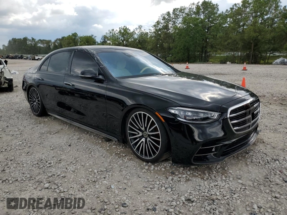 2023 Mercedes-Benz S-Class S 580 with VIN W1K6G7GB6PA210974, listed as a Copart auction lot 70876674 with 5,756 mi miles and Salvage Title. Bid and sale history available at carsss.com. Image 4.