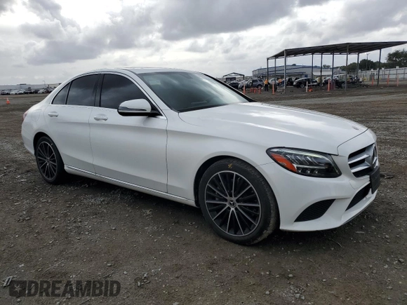 2021 Mercedes-Benz C 300 with VIN W1KWF8DB9MR650682, listed as a Copart auction lot 48050195 with 24,956 mi miles and Salvage title. Bid and sale history available at DreamBid. Image 4.