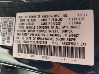 2018 Acura TLX with VIN 19UUB2F35JA005796, listed as a IAAI auction lot 40994752 with Not provided miles and . Bid and sale history available at DreamBid. Image 9.