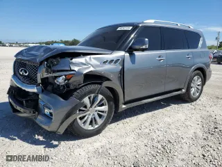 2015 Infiniti QX80 with VIN JN8AZ2NF8F9570758, listed as a Copart auction lot 50242725 with 141,343 mi miles and Salvage Title. Bid and sale history available at carsss.com. Image 1.