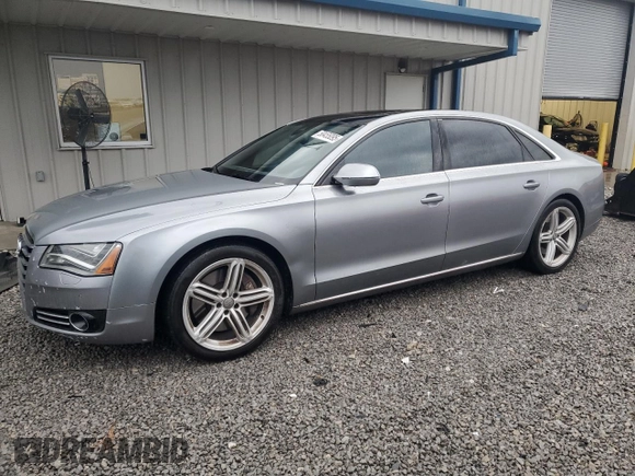 2013 Audi A8 L 4.0L with VIN WAUR2AFDXDN021378, listed as a Copart auction lot 50455095 with 110,722 mi miles and Salvage Title. Bid and sale history available at carsss.com. Image 1.