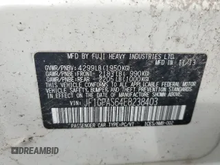 2014 Subaru Impreza Special Sports Limited z VIN JF1GPAS64E8238403, wystawiony jako Copart lot #58225585 z przebiegiem Nie podano mil oraz Szkoda całkowita • Salvage title. Historia ofert i sprzedaży dostępna na DreamBid. Obrazek 12.