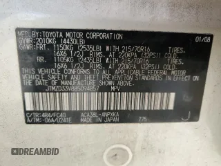 2008 Toyota RAV4 with VIN JTMZD33V885094857, listed as a Copart auction lot 52748545 with 209,829 mi miles and Clean Title. Bid and sale history available at carsss.com. Image 13.