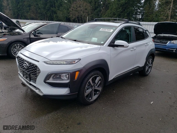 2021 Hyundai Kona Ultimate with VIN KM8K5CA56MU664366, listed as a Copart auction lot 45352555 with 37,034 mi miles and Salvage Title. Bid and sale history available at carsss.com. Image 1.
