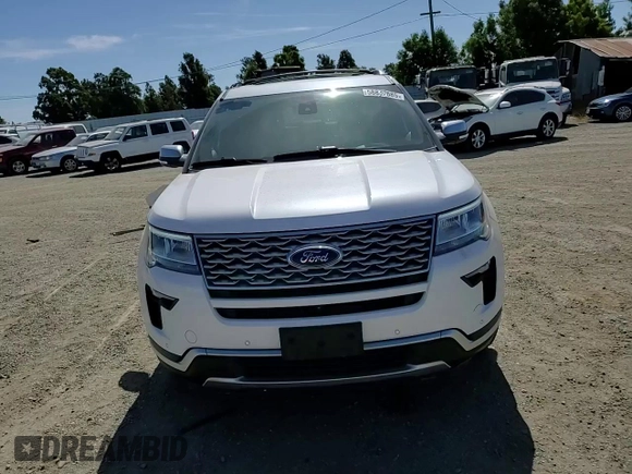 2018 Ford Explorer Platinum with VIN 1FM5K8HT0JGB57111, listed as a Copart auction lot 58837685 with 106,845 mi miles and Salvage title. Bid and sale history available at DreamBid. Image 15.