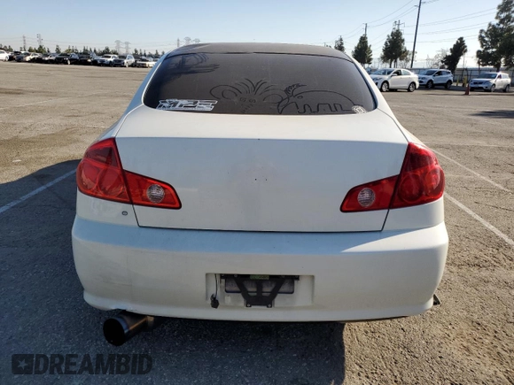 2005 Infiniti G35 Sedan with VIN JNKCV51E95M223951, listed as a Copart auction lot 46355205 with 176,999 mi miles and Salvage Title. Bid and sale history available at carsss.com. Image 6.