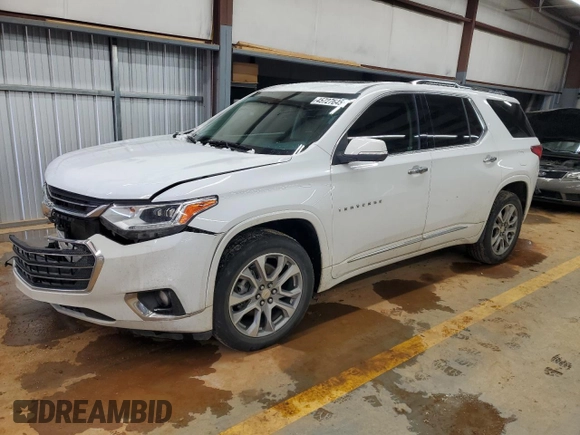 2021 Chevrolet Traverse Premier with VIN 1GNERKKW6MJ147486, listed as a Copart auction lot 45727645 with 135,128 mi miles and Salvage Title. Bid and sale history available at carsss.com. Image 1.
