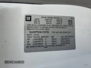 2016 Chevrolet Express Passenger LT with VIN 1GAZGPFG5G1270709, listed as a Copart auction lot 64763585 with 155,425 mi miles and Clean title. Bid and sale history available at DreamBid. Image 13.