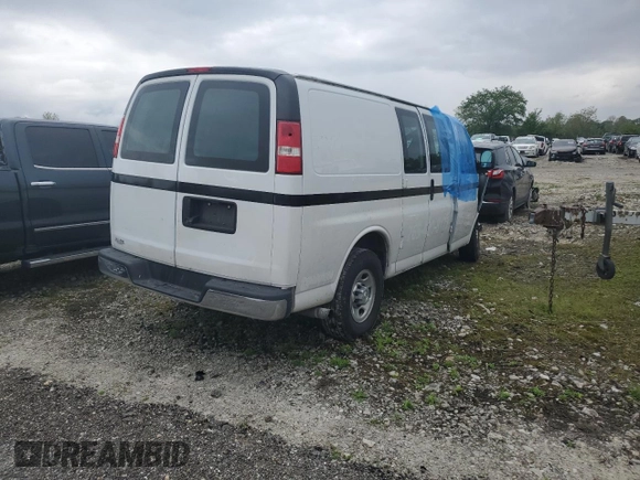 2018 Chevrolet Express Cargo z VIN 1GCWGAFG7J1906965, wystawiony jako Copart lot #56163435 z przebiegiem Nie podano mil oraz Szkoda całkowita • Salvage title. Historia ofert i sprzedaży dostępna na DreamBid. Obrazek 3.