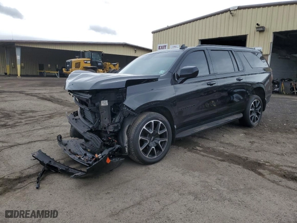 2023 Chevrolet Suburban RST with VIN 1GNSKEKD2PR118760, listed as a Copart auction lot 47756285 with 104,077 mi miles and Salvage Title. Bid and sale history available at carsss.com. Image 1.