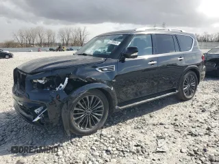 2020 Infiniti QX80 LUXE with VIN JN8AZ2NE2L9252816, listed as a Copart auction lot 47859025 with 93,371 mi miles and Salvage Title. Bid and sale history available at carsss.com. Image 1.