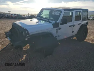 2021 Jeep Wrangler Unlimited Sport Altitude with VIN 1C4HJXDN1MW597113, listed as a Copart auction lot 80121424 with 50,409 mi miles and Salvage title. Bid and sale history available at DreamBid. Image 1.