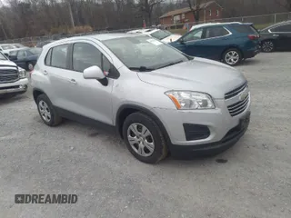 2016 Chevrolet Trax LS with VIN 3GNCJKSB1GL254664, listed as a IAAI auction lot 41196076 with 153,205 mi miles. Bid and sale history available at carsss.com. Image 1.