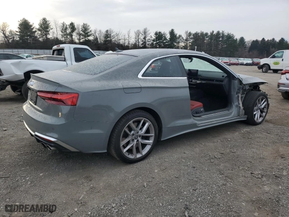 2020 Audi S5 Coupe Premium Plus with VIN WAUP4AF54LA006133, listed as a Copart auction lot 82837974 with 37,187 mi miles and Salvage Title. Bid and sale history available at carsss.com. Image 3.