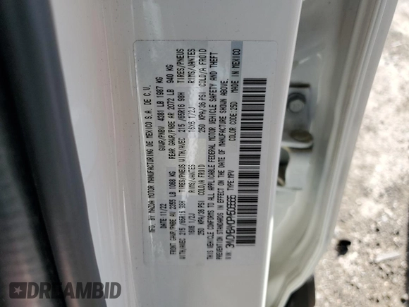 2023 Mazda CX-30 S with VIN 3MVDMBAM0PM506565, listed as a Copart auction lot 57699125 with 7,345 mi miles and Salvage title. Bid and sale history available at DreamBid. Image 14.
