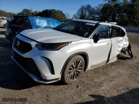 2022 Toyota Highlander XSE with VIN 5TDLZRAHXNS092248, listed as a Copart auction lot 87091784 with 58,124 mi miles and Salvage Title. Bid and sale history available at carsss.com. Image 1.
